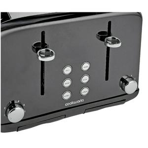 Cookworks Metal Pyramid 4 Slice Toaster Black - gallery image 3