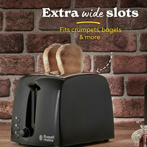 Russell Hobbs Textures 2 Slice Black Plastic Toaster 21641 - gallery image 2