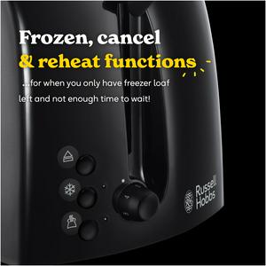Russell Hobbs Textures 2 Slice Black Plastic Toaster 21641 - gallery image 3
