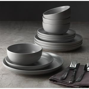Habitat 12pc Matte Grey Dinner Set - gallery image 4
