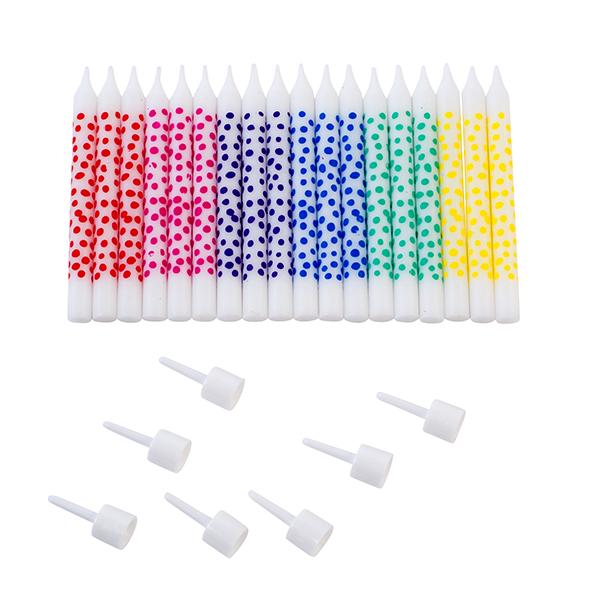 Sainsbury's Home Pattern Rainbow Candles 24pk - gallery image 1