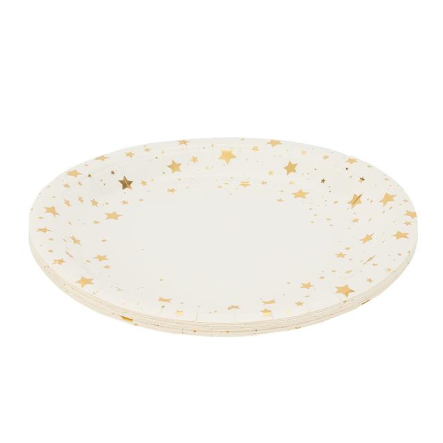 Sainsbury s Home Metallic Stars Gold Paper Plates 8Pk