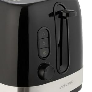 Cookworks Illuminated 2 Slice Toaster - Black Plastic - gallery image 2