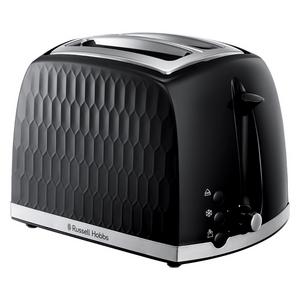 Russell Hobbs Honeycomb 2 Slice Black Plastic Toaster 26061 - gallery image 2