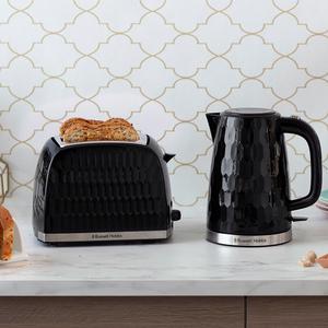 Russell Hobbs Honeycomb 2 Slice Black Plastic Toaster 26061 - gallery image 6