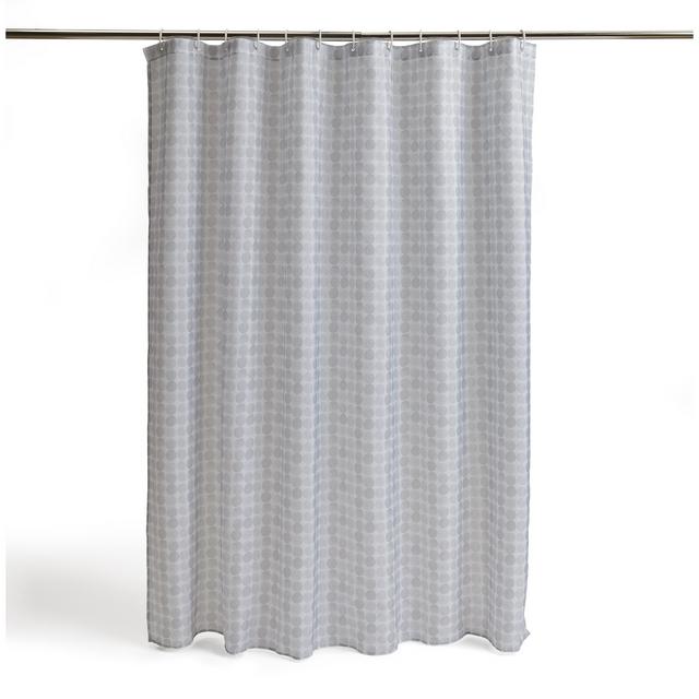Habitat Grey Spot Shower Curtain, Black Spots On Fabric Shower Curtain