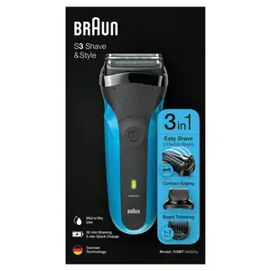 Braun S3 Shave & Style 310BT Electric Shaver, Wet & Dry Razor for Men