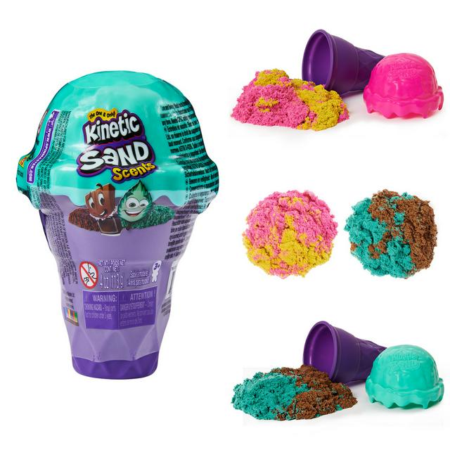 Kinetic Sand Scents, Ice Cream Treats Playset with 3 Colors of All-Natural  Scented Play Sand & 6 Serving Tools, Sensory Toys, Christmas Gifts for Kids  : : Toys & Games