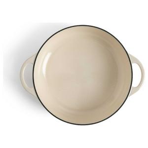 Habitat 4 Litre cast Iron Shallow Casserole Dish - Cream - gallery image 3