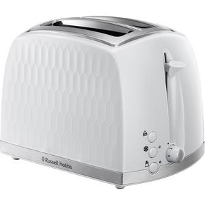 Russell Hobbs Honeycomb 2 Slice White Plastic Toaster 26060 - gallery image 2