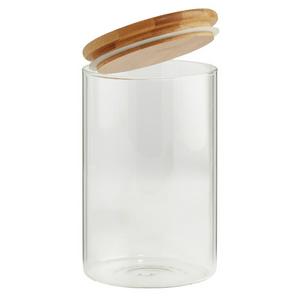 Habitat round glass jar with bamboo lid 1l tall - gallery image 2