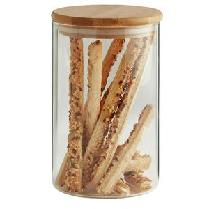 Habitat round glass jar with bamboo lid 1l tall - gallery image 3