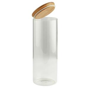 Habitat round glass jar with bamboo lid 1.8ml tall - gallery image 2