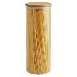 Habitat round glass jar with bamboo lid 1.8ml tall - gallery image 3