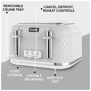 Breville VTT911 Curve 4 Slice Toaster - White and Chrome - gallery image 5
