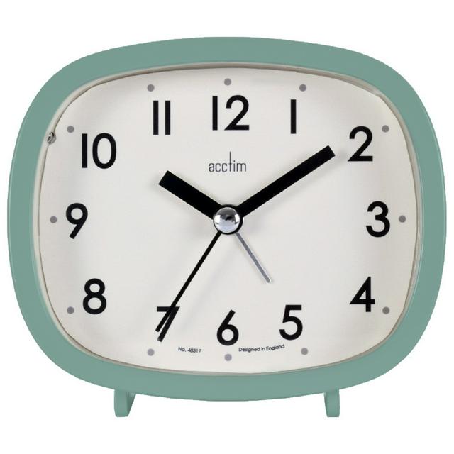 Acctim 15579 Elsie Sweep Alarm Clock in Duck Egg with Luminous Hands and Silent 