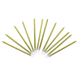 Habitat Long Candles Gold 12pk