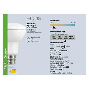 Sainsbury's Home LED Spotlight R80 ES Light Bulb - gallery image 3