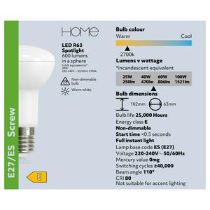 Sainsbury's Home LED Spotlight R63 ES Light Bulb - gallery image 3