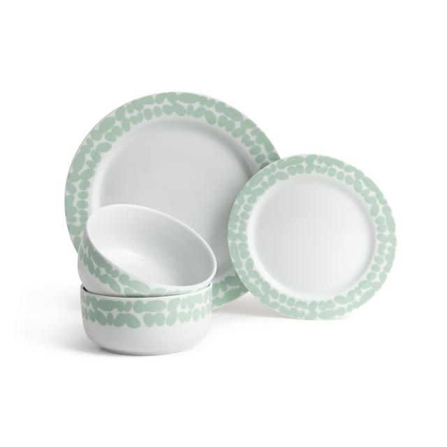 habitat green dinner set