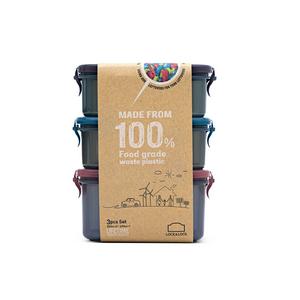 Lock & Lock Eco Rectangular Set 2x350ml & 470ml 3pc - gallery image 3