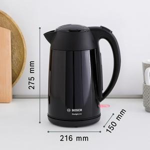 Bosch 1.7L TWK3P423GB DeslineLine Stainless Steel Cordless Kettle - Black - gallery image 2