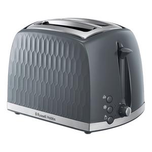 Russell Hobbs Honeycomb 2 Slice Grey Plastic Toaster 26063 - gallery image 2