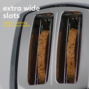 Russell Hobbs Honeycomb 2 Slice Grey Plastic Toaster 26063 - gallery image 6