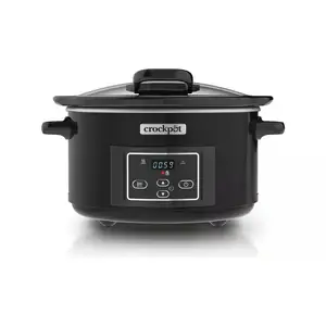 Crockpot 4.7L Hinged Lid Digital Slow Cooker - Black