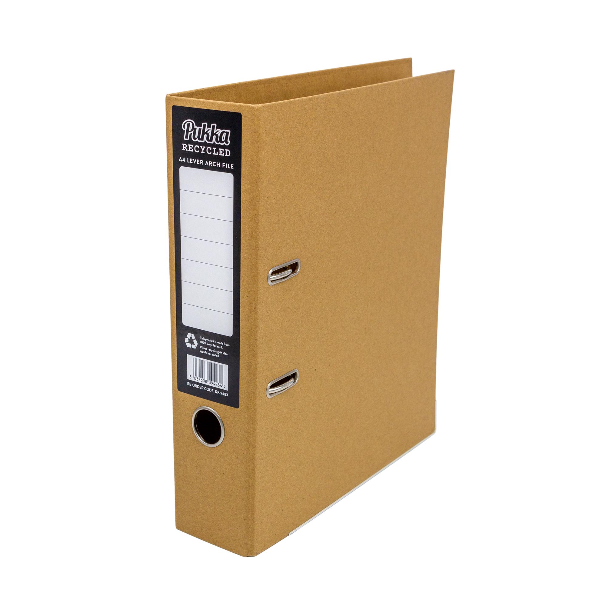 Pukka Recycled Kraft Lever Arch File A4 Office Organisation