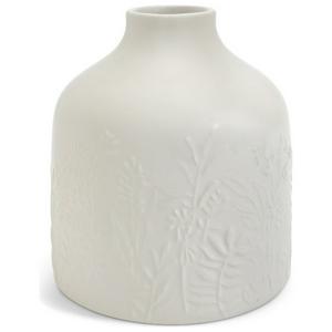 Habitat Embossed Floral Ceramic Vase Off White 20x17