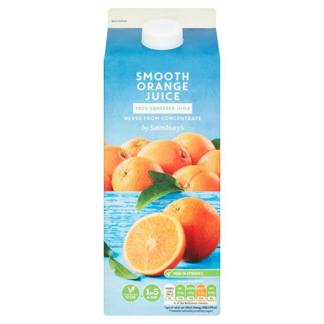 Sainsbury's 100% Pure Squeezed Smooth Orange Juice, Not From Concentrate 1.75L