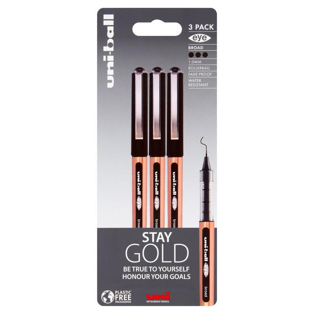 Uni-ball Eye Broad Rose Gold Black Ink 3pk - gallery image 1