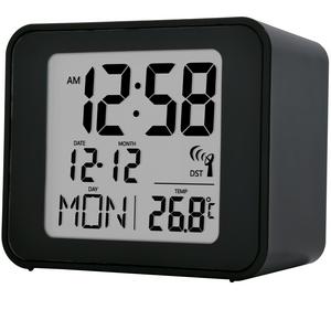 Acctim Cole Radio Controlled LCD Display Alarm Clock - Black - gallery image 2