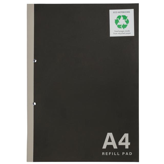 Sainsbury's Home Lined Refill Pad Black/White/Grey A4