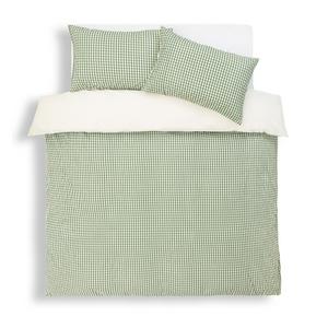 Habitat Seersucker Gingham Woven Bedding Set - Green - gallery image 3