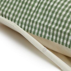 Habitat Seersucker Gingham Woven Bedding Set - Green - gallery image 5