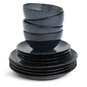 Habitat 12pc Reactive Dinner Set - Navy - gallery image 2