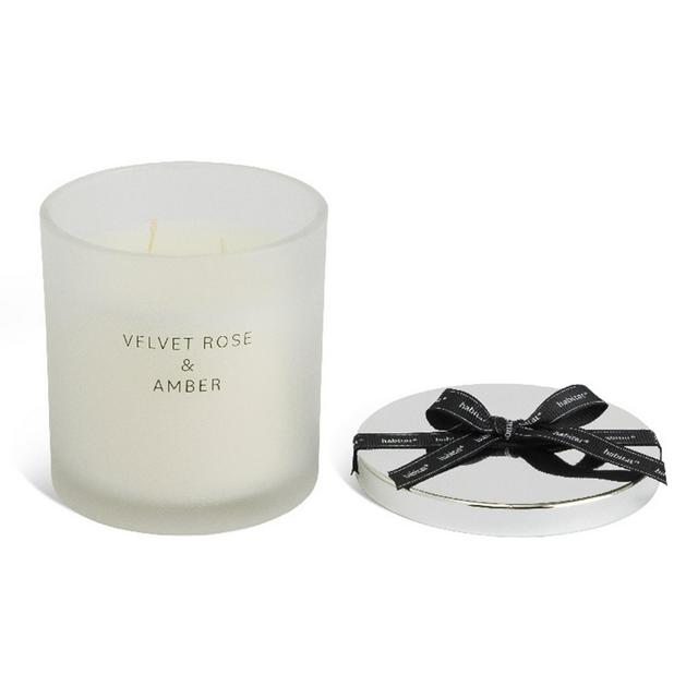 Sainsburys Habitat Large Candle with Lid - Velvet Rose & Amber