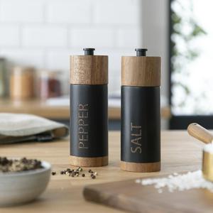 Habitat Acacia Wood Salt and Pepper Mill - Black - gallery image 2