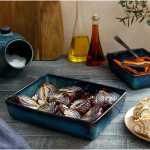 Habitat Reactive Stoneware Roaster - Navy Blue - gallery image 2