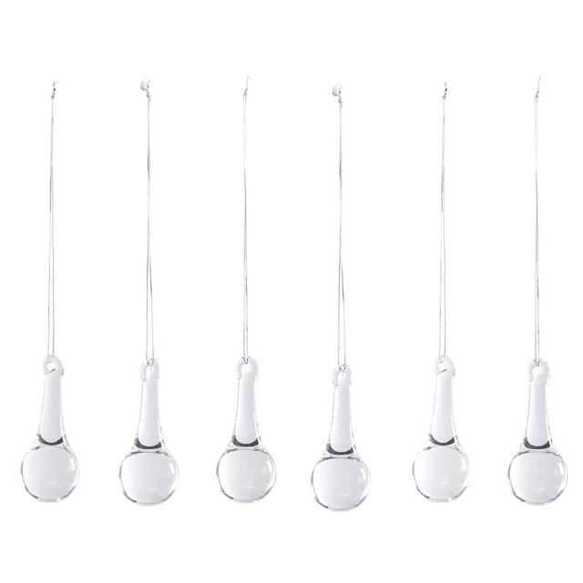 Habitat Pack of 6 Glass Raindrop Decoration - gallery image 1