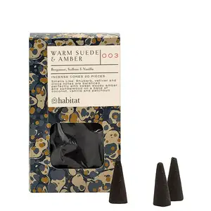 Habitat Incense Cones White - Suede & Amber