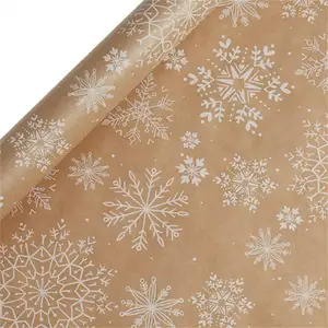 Sainsbury's Snowflake Kraft Roll Wrap - 4m