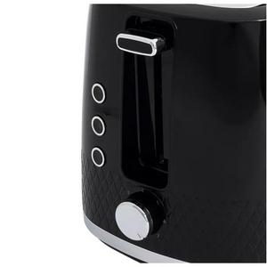 Cookworks Textures Selcey 2 Slice Toaster - Black - gallery image 2