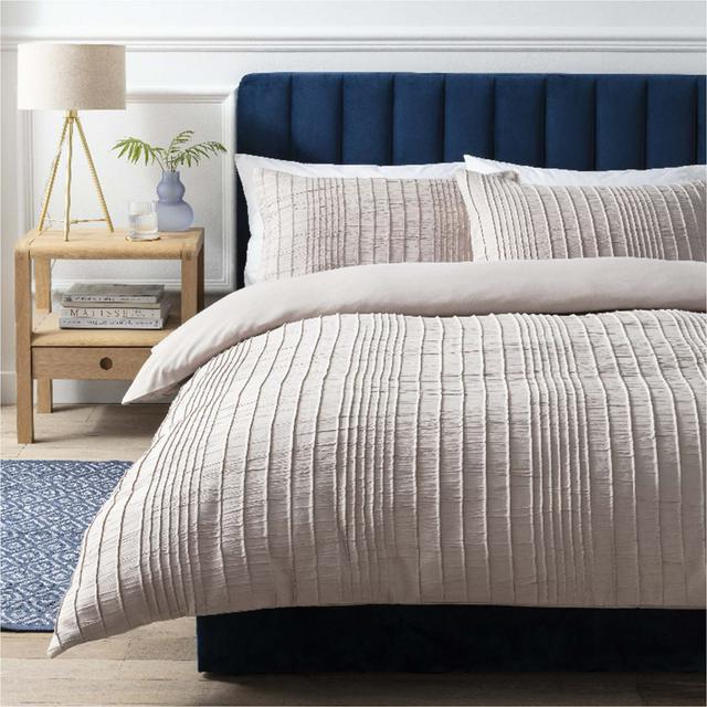 Sainsbury's Home Crinkle Taupe Bedding Set - gallery image 1