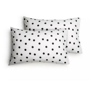 Habitat Spot Standard Pillowcase Pair - White & Black - gallery image 2