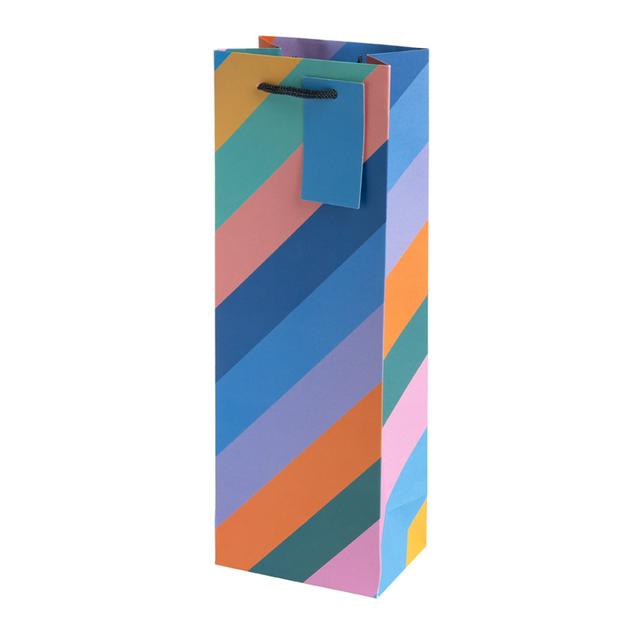 Sainsburys Rainbow Stripe Bottle Gift Bag For Champagne Prosecco Wine
