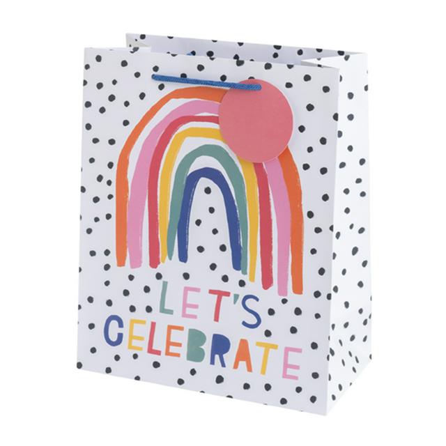 Sainsburys Sainsbury's Let's Celebrate Rainbow Large Present Gift Bag Birthday Celebration