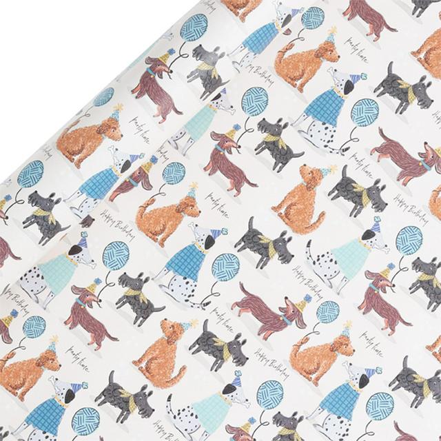 Sainsbury's Dogs Animal Happy Birthday Gift Wrap Wrapping Paper - 3m - gallery image 1